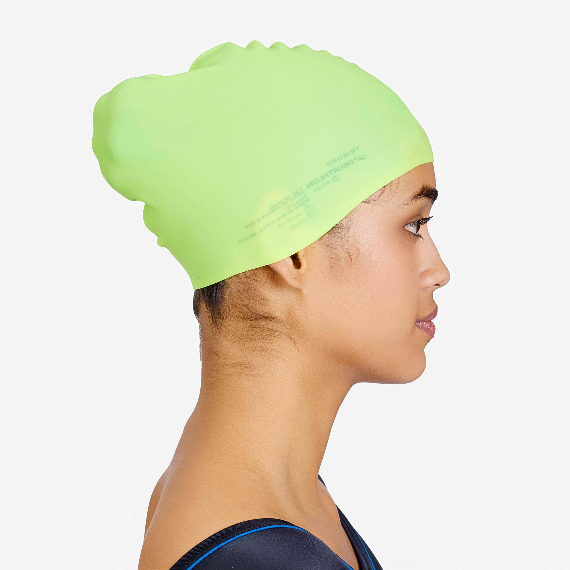 Silicone Swim Cap for Kids & Adults One Size (50-64 cm) - Yellow -  4