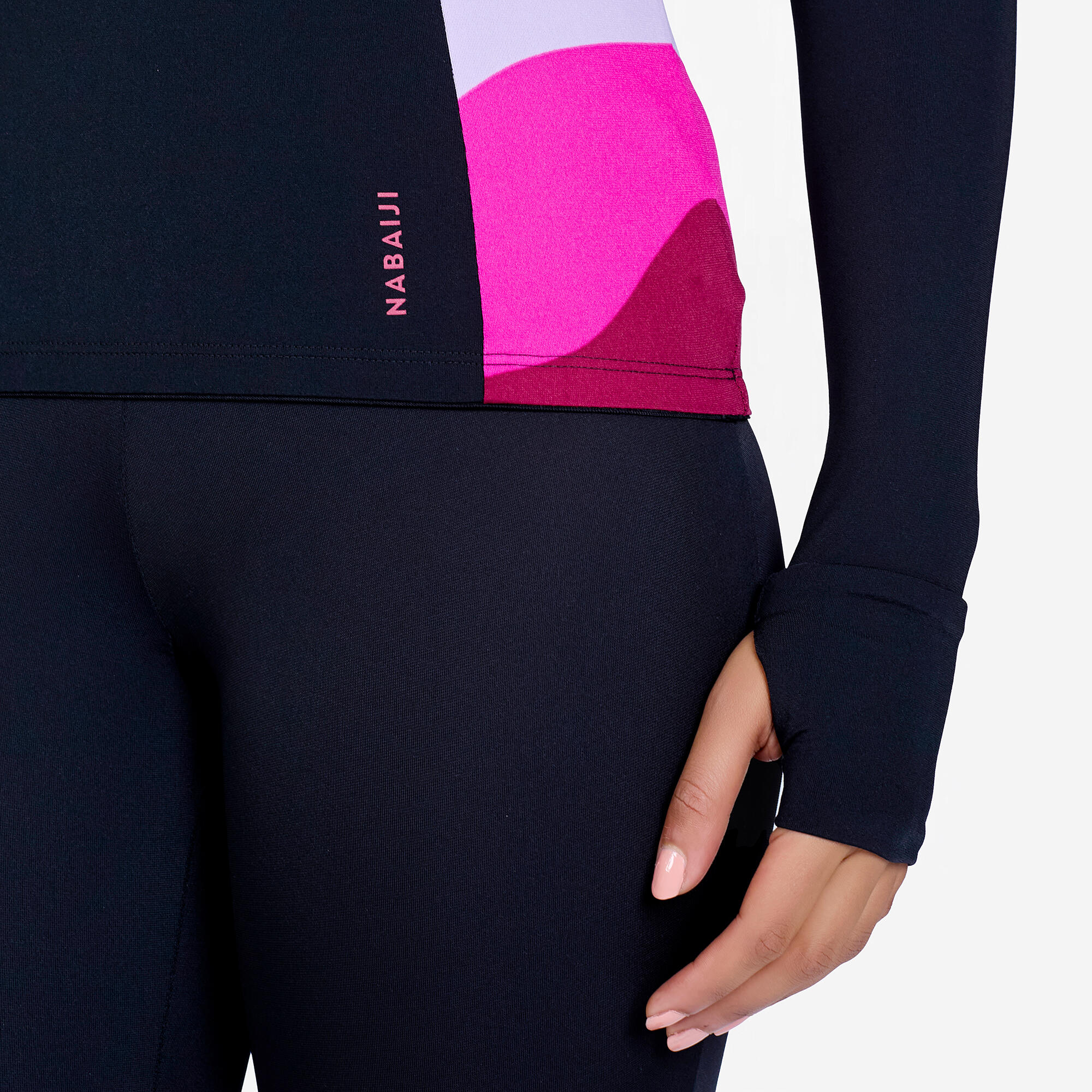 Women Swimming Top Una Rainbow Quick-Dry & Stretchable Black