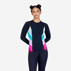 Women Swimming Top Una Rainbow Quick-Dry & Stretchable Black