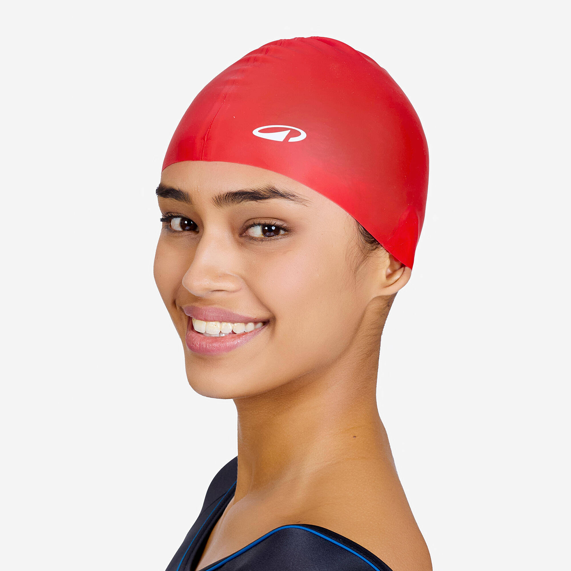 Silicone Swim Cap for Kids & Adults One Size (50-64 cm) - Red -  4
