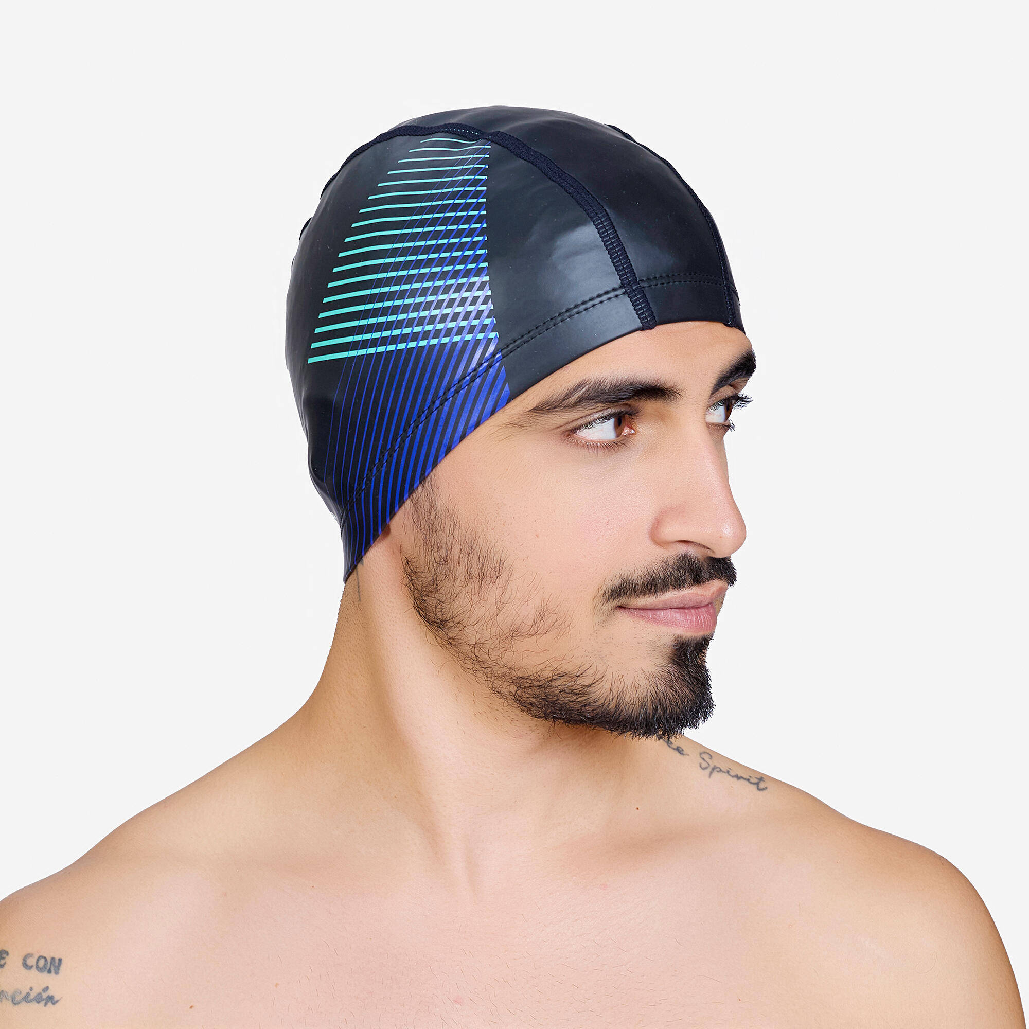 Silicon Mesh Swim Cap for Adults (56-60 cm) Tria - Black -  3