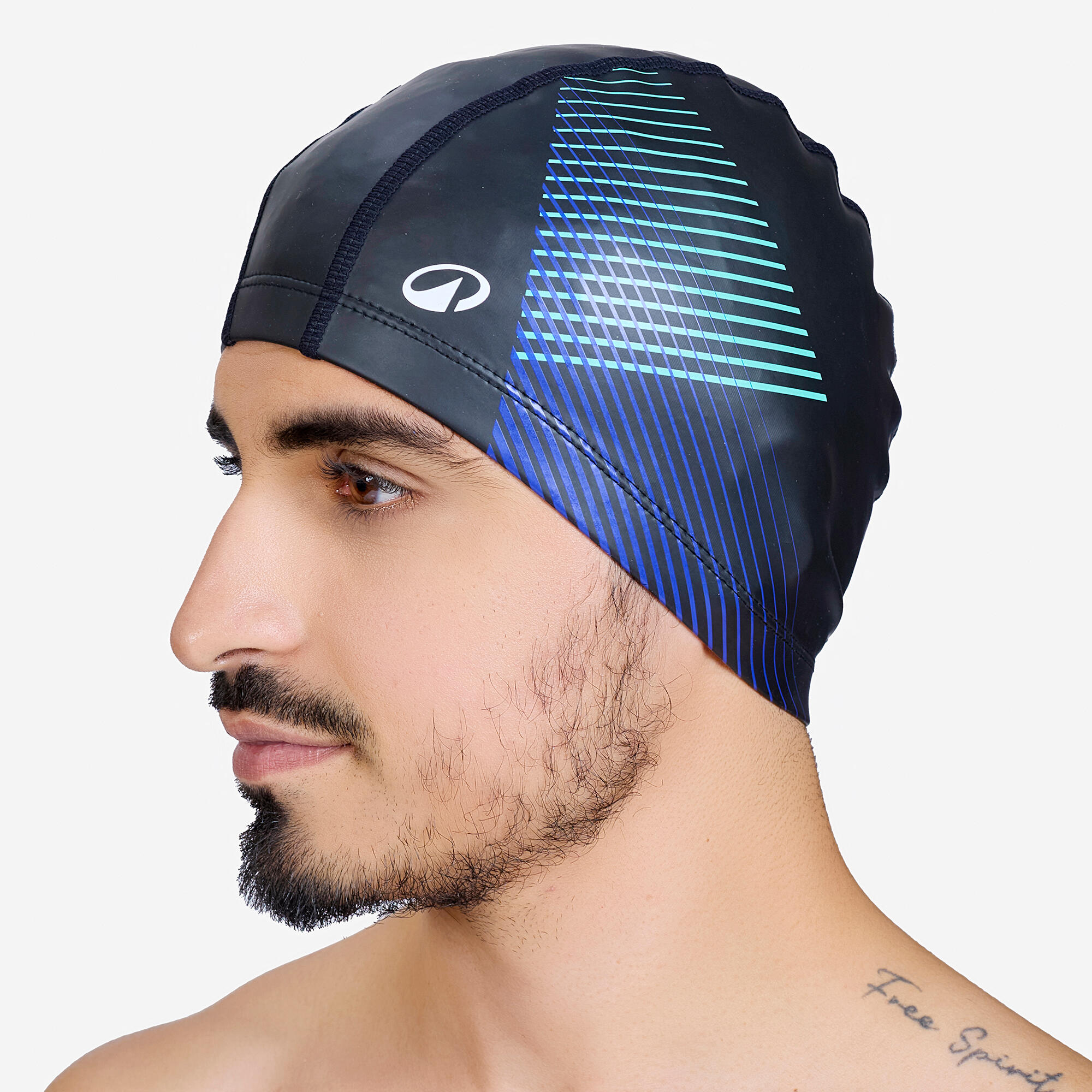 Coated fabric swimming cap size M - tria black