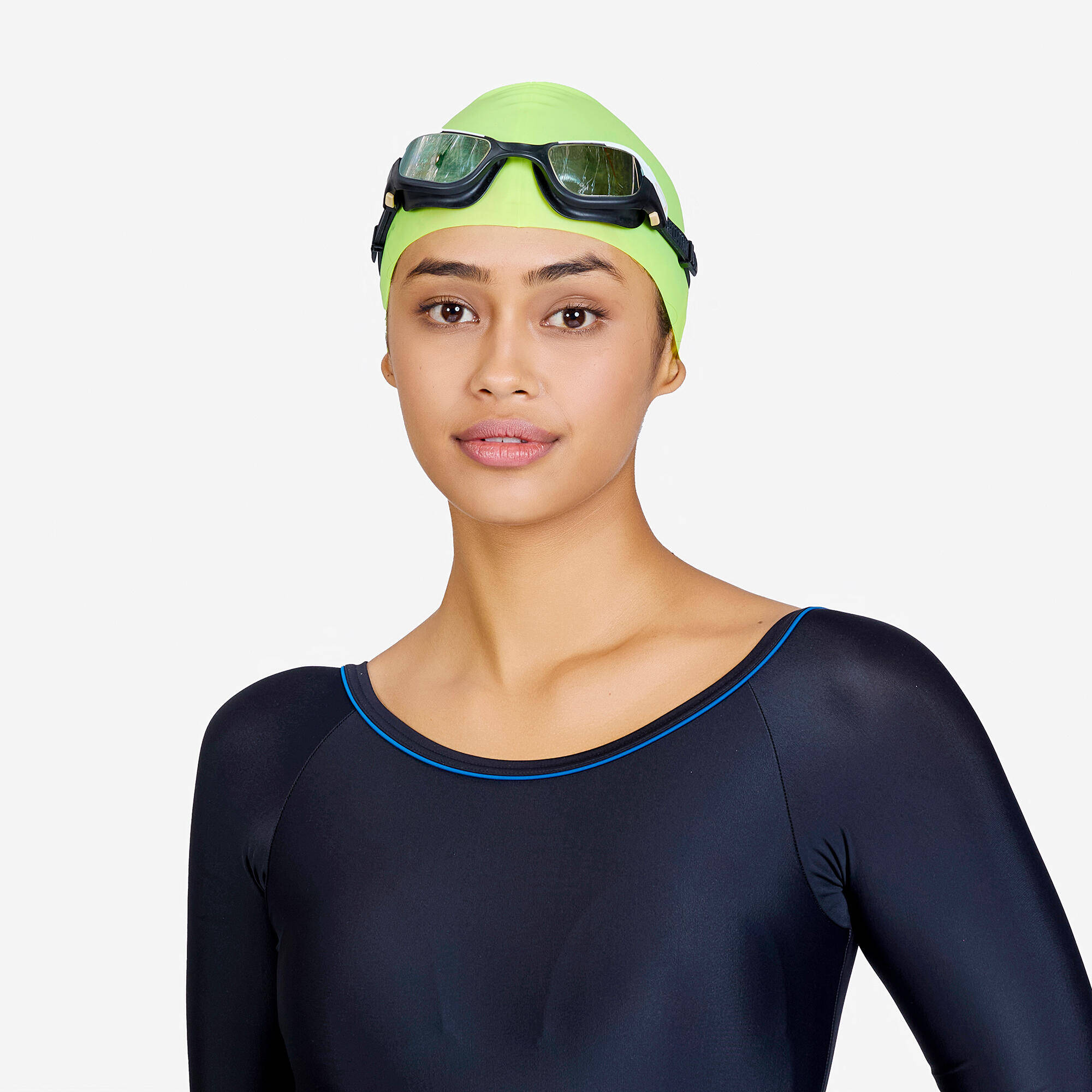 Silicone Swim Cap for Kids & Adults One Size (50-64 cm) - Yellow -  5