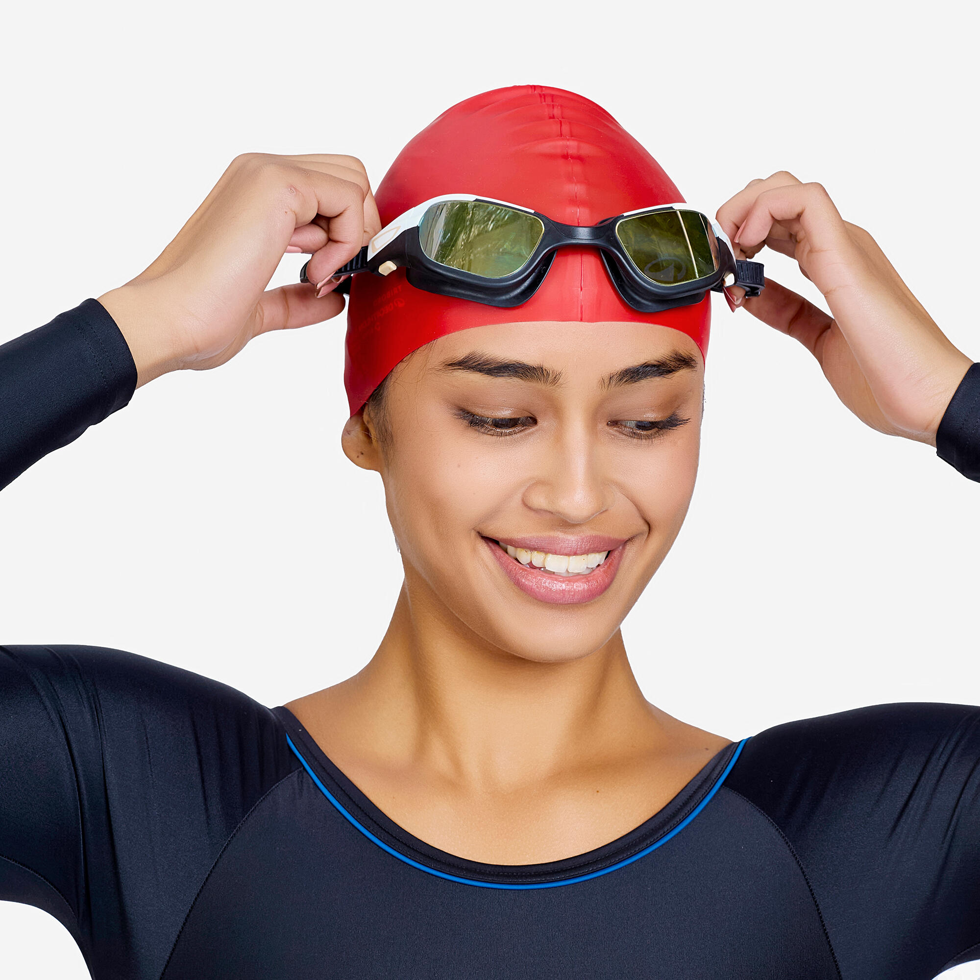 Silicone Swim Cap Secure Fit & Comfortable Red