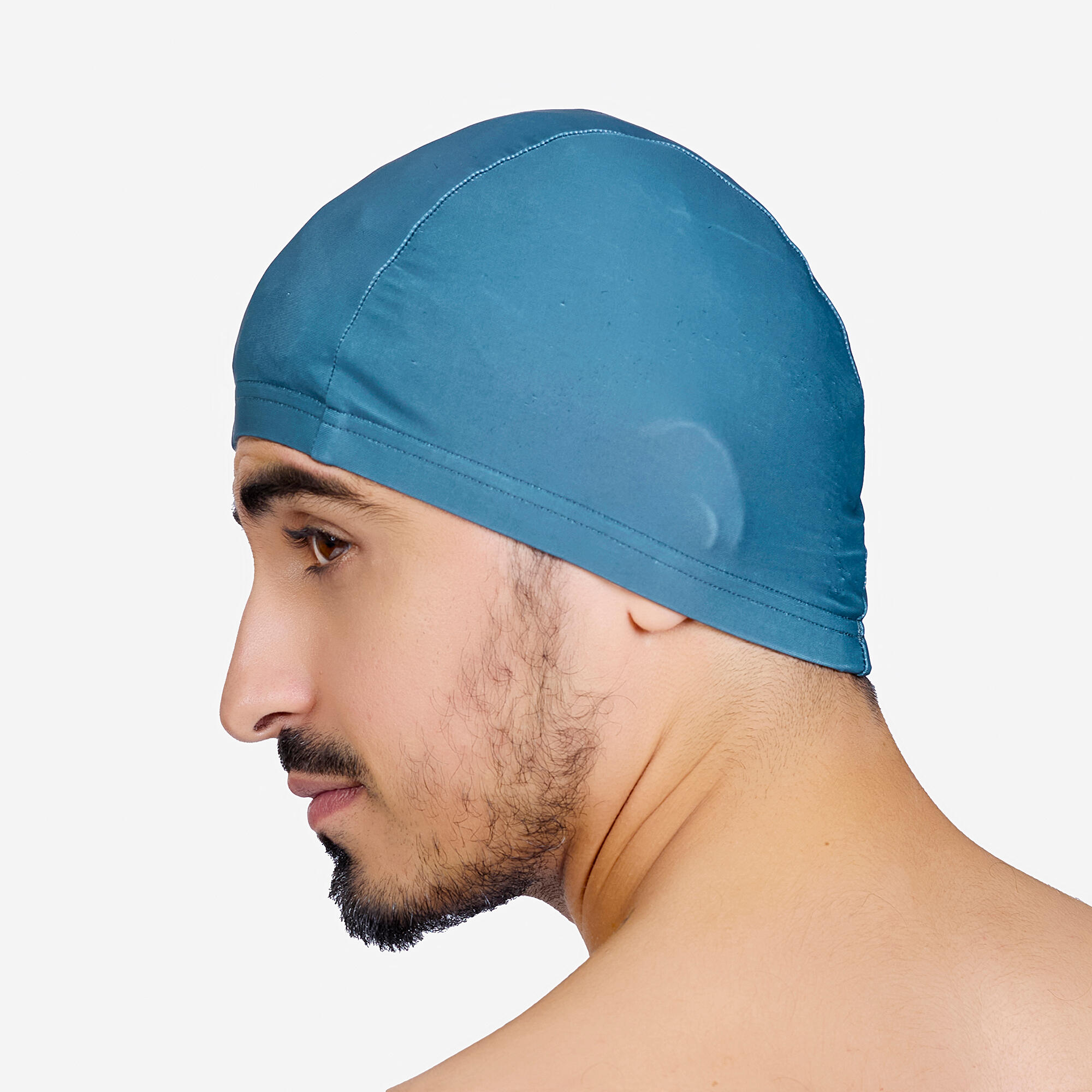 Adult Swimming Cap Mesh Printed Fabric Khaki Race Pink