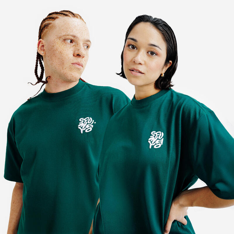 Tricou sport cu imprimeu grafic Roz Elementals Unisex