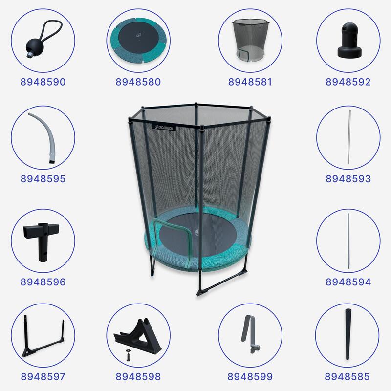 Filet protection zippé, pièce détachée trampoline, 140 intérieur