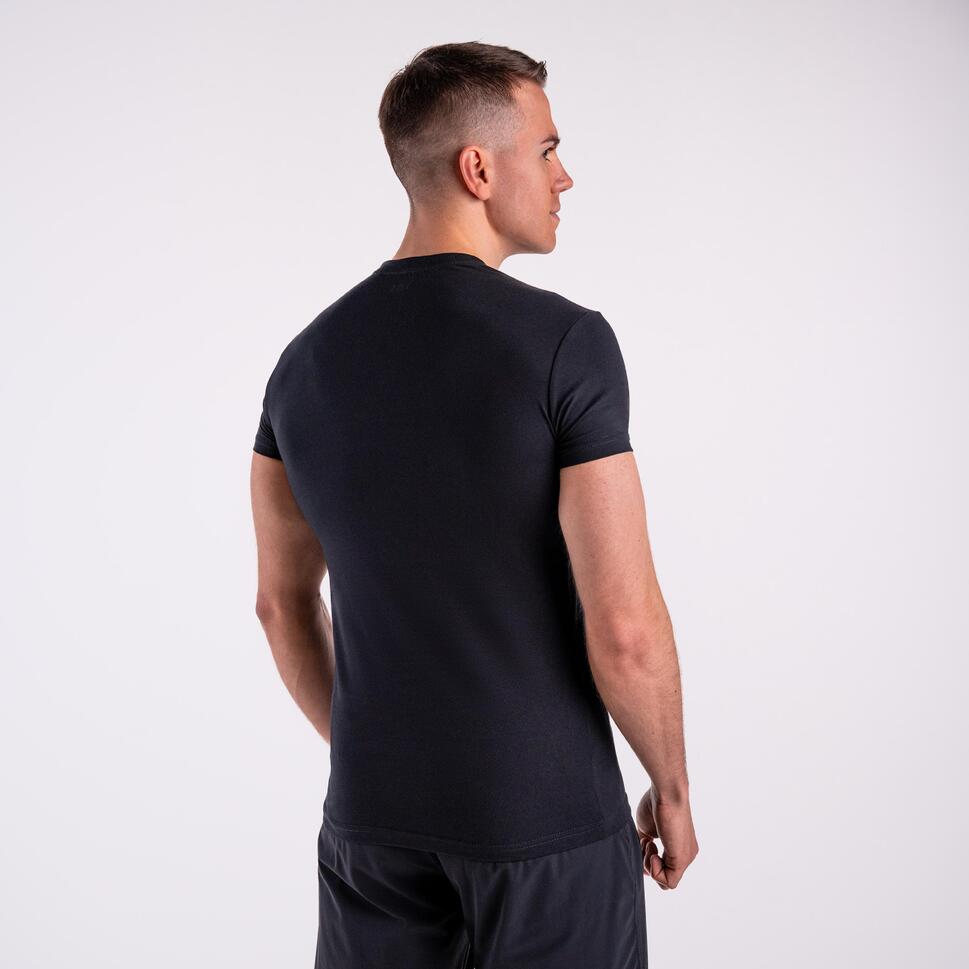 Koszulka slim DZIK® czarna dots