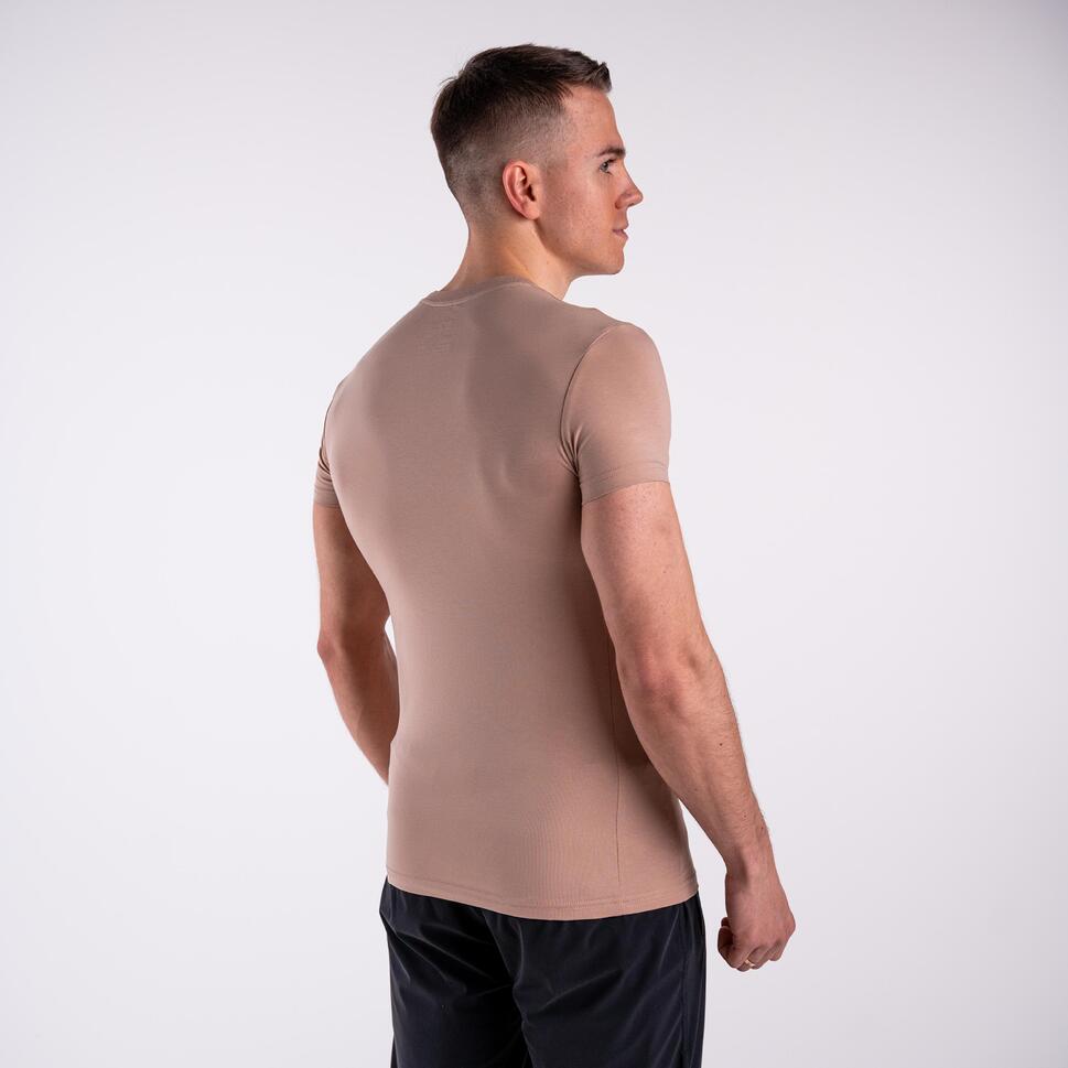 Koszulka slim DZIK® beżowa