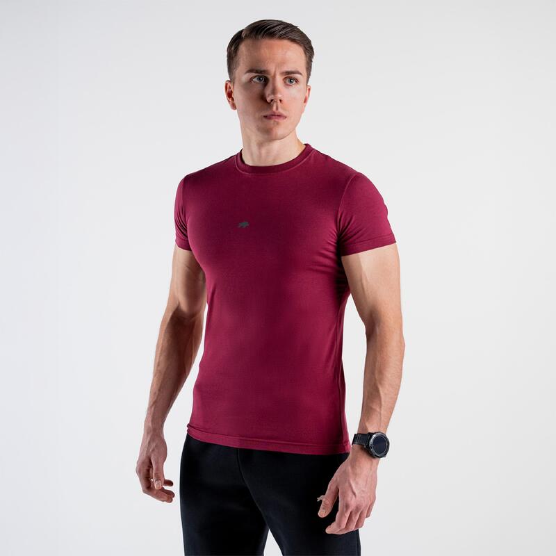 Koszulka slim basic DZIK® bordowa