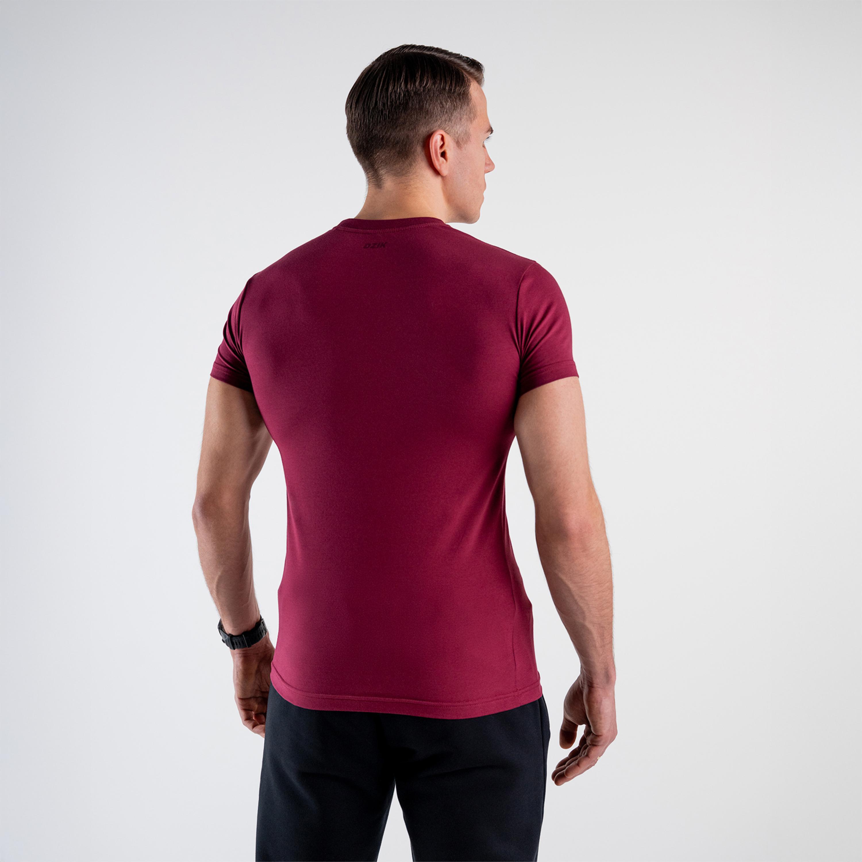 Koszulka slim basic DZIK® bordowa 2/5