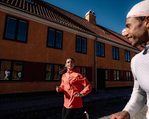 Man who slow running in the city