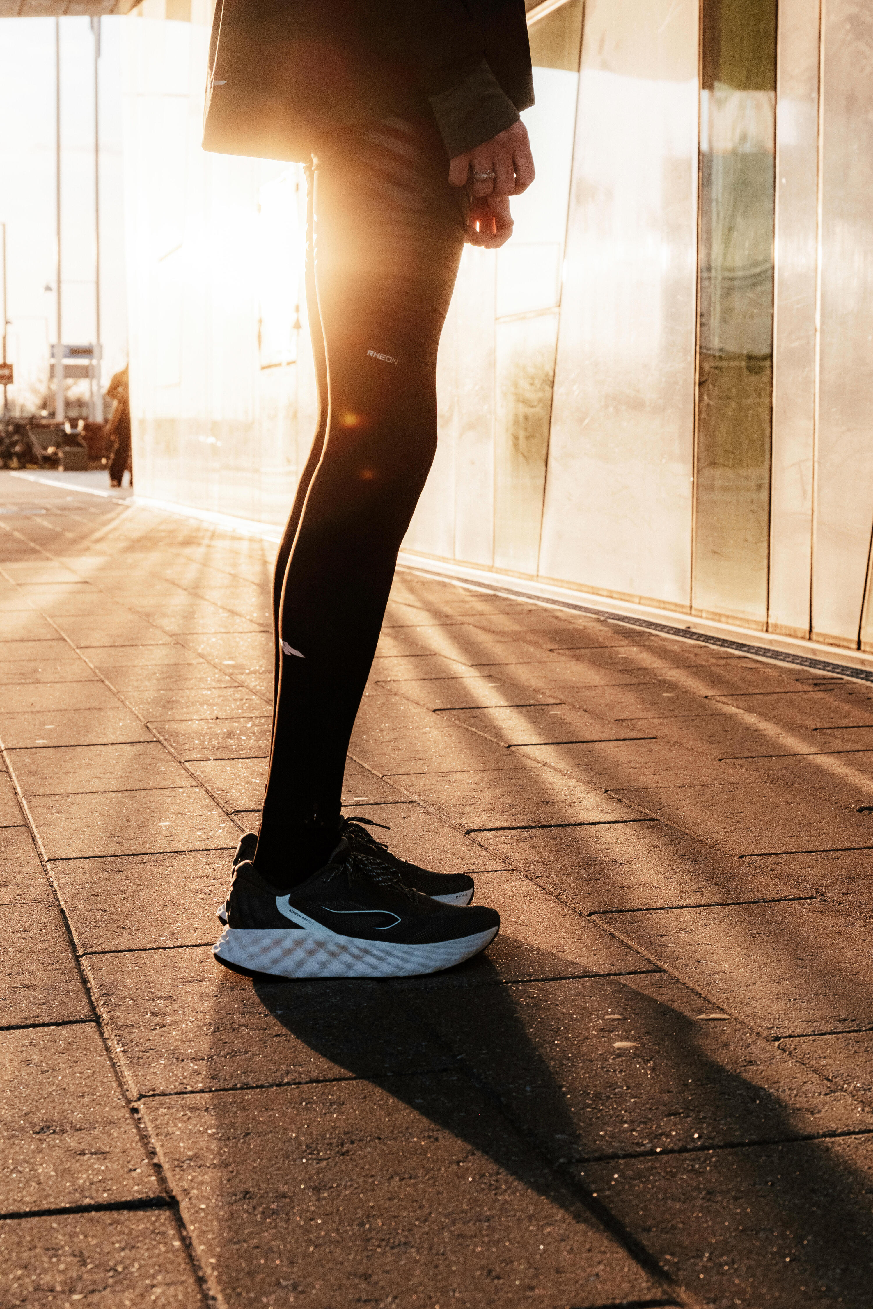 Calças Justas de Corrida Suporte Muscular Homem Run 900 Compress RHEON™ Preto 15/19