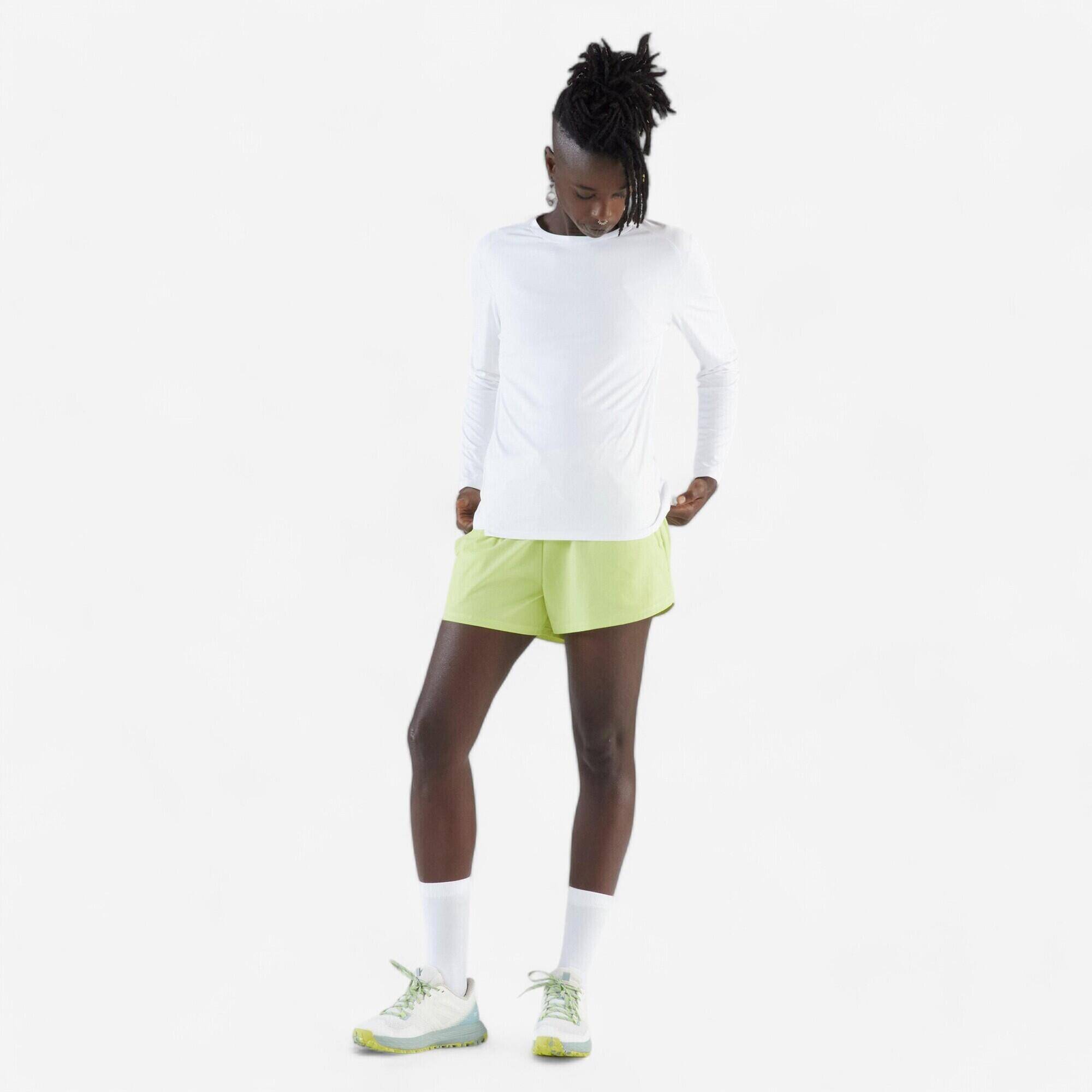 Women's long-sleeved running T-shirt Sun Protect - white -  4