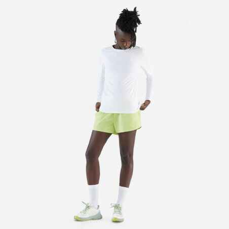 Women's long-sleeved running T-shirt Sun Protect - white