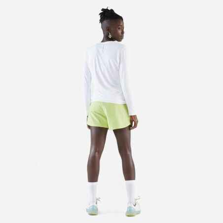 Women's long-sleeved running T-shirt Sun Protect - white
