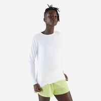 Women's long-sleeved running T-shirt Sun Protect - white