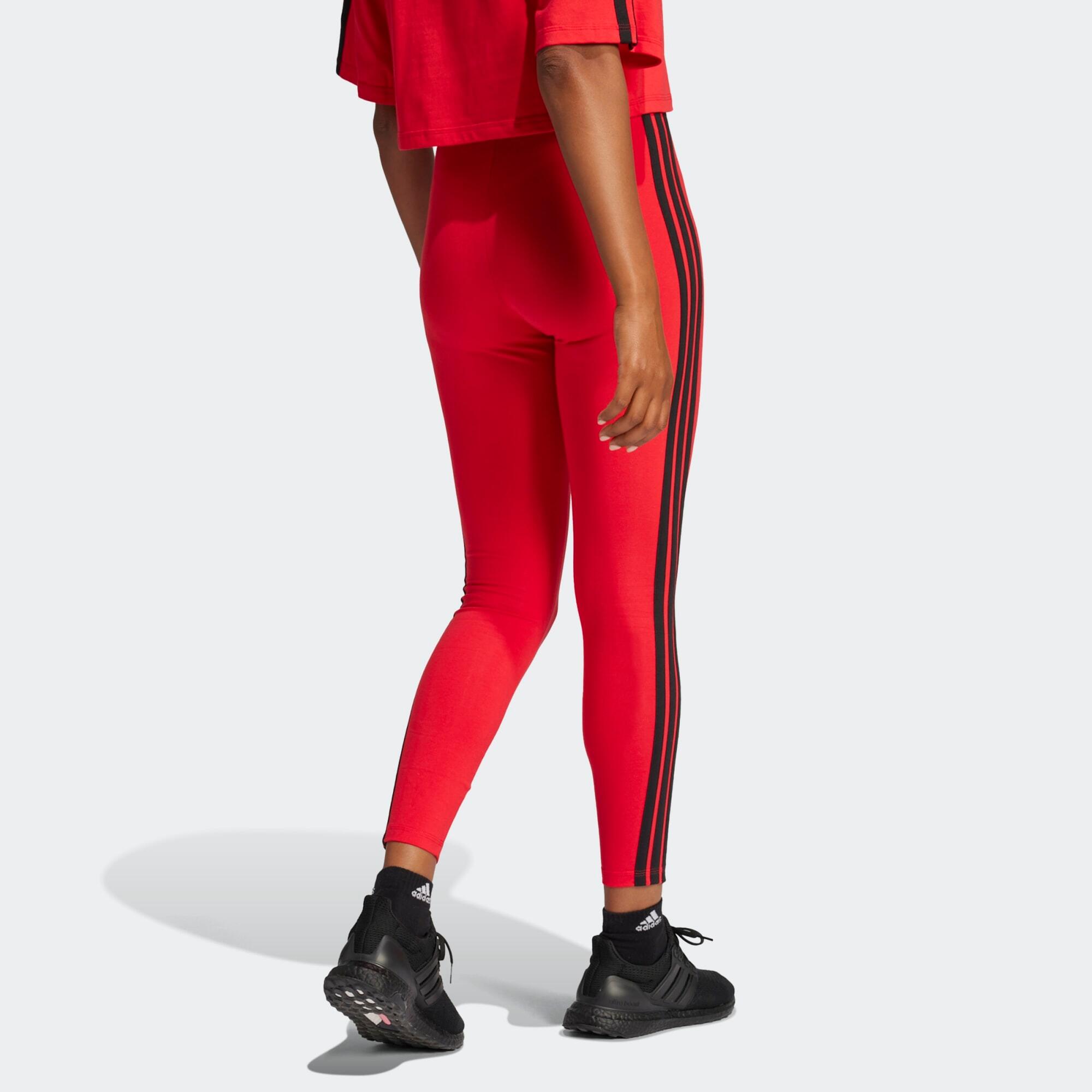 Leggings ADIDAS donna palestra modellanti cotone rossi ADIDAS Decathlon