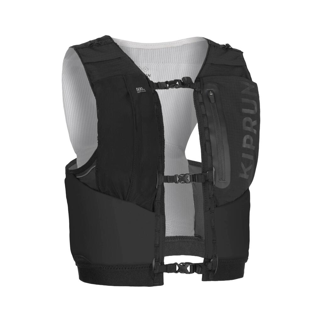 Uniseks črn tekaški telovnik z nosilcem za vodo- Kiprun Vest 5L