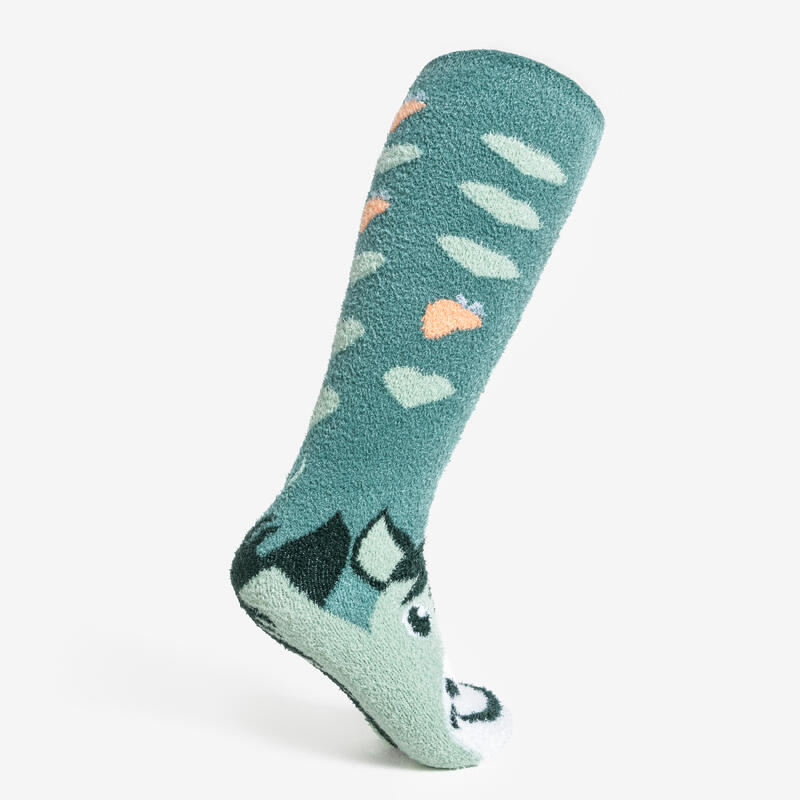 Șosete călduroase echitație Mărimea 32-37 SWEET & WARM Verde cenușiu