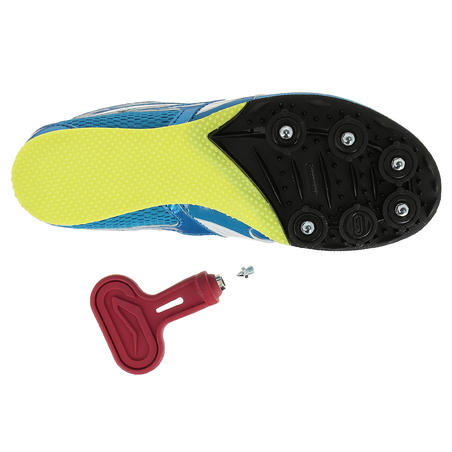 CHILDREN'S ATHLETICS TRAINERS WITH SPIKES - BLUE YELLOW