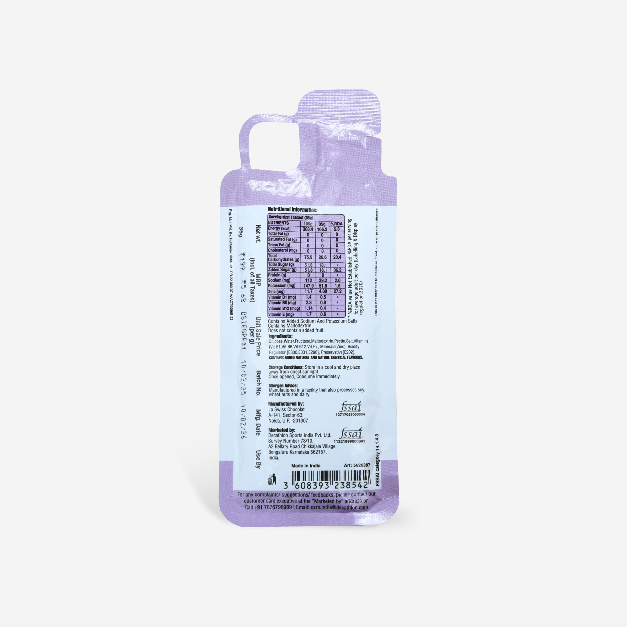 Energy Gel for Sports with 27g Carbohydrates - Passion Fruit Flavored