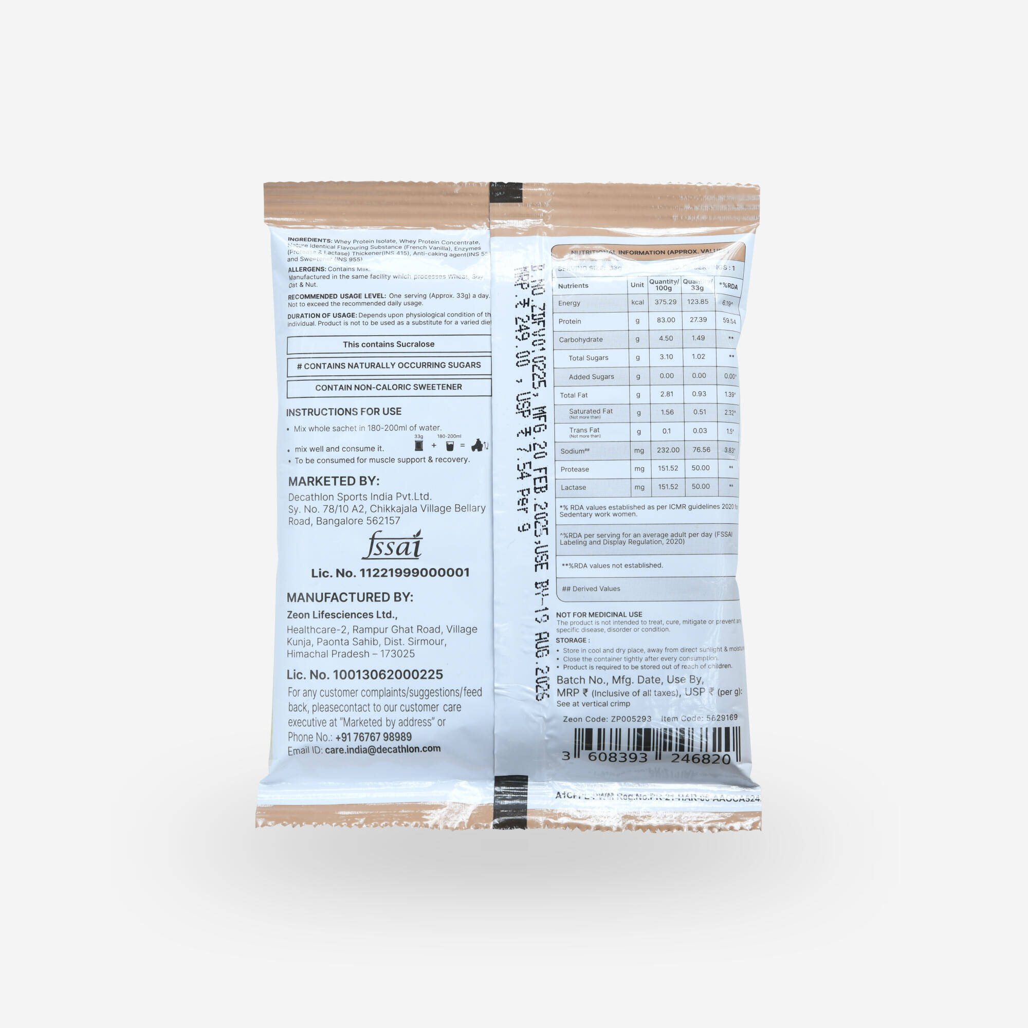 French Vanilla Flavored Whey Protein Concentrate 27.39 g - Pack of 1 (33g) -  2