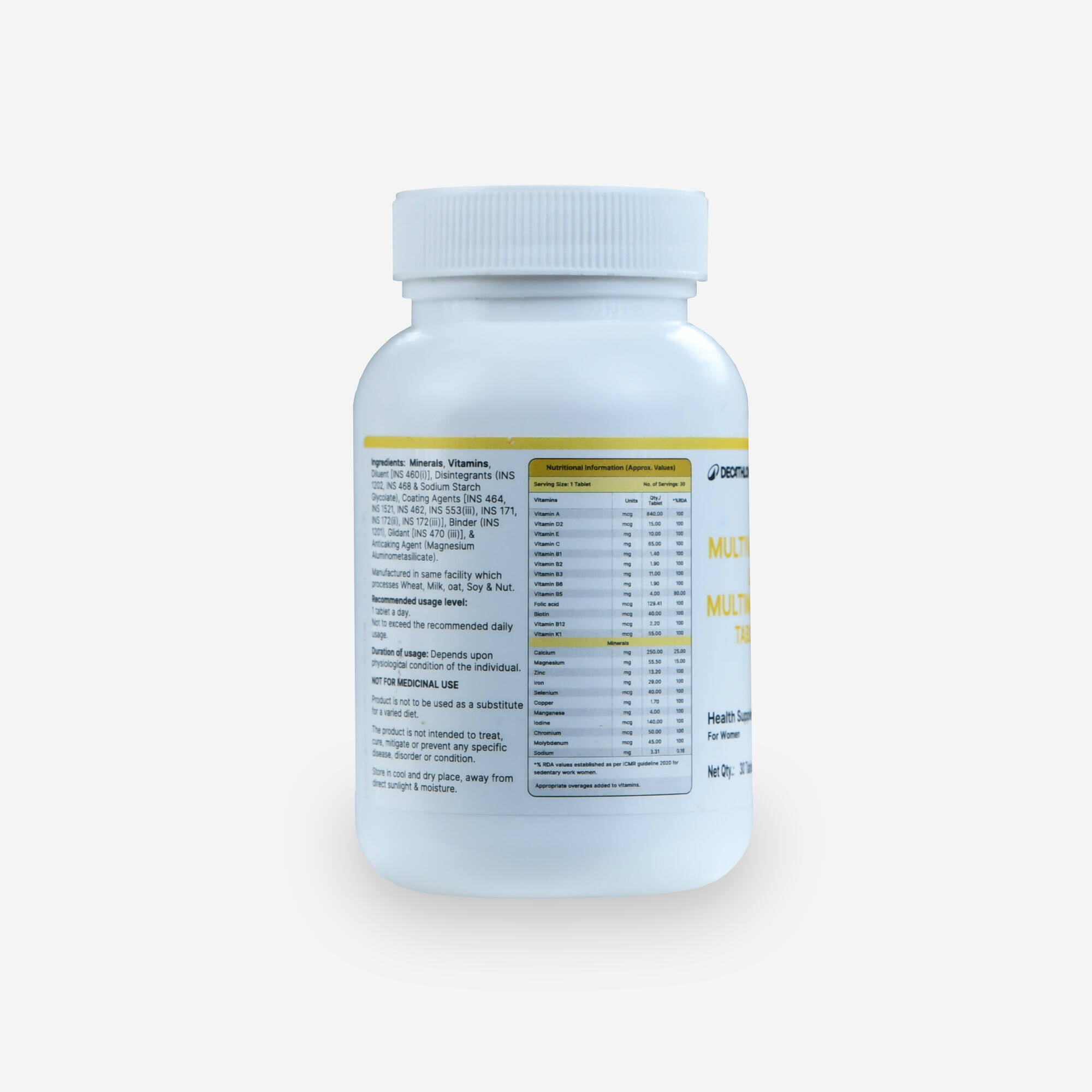 Decathlon Multivitamin and Multimineral Tablets Women 1*30 -  2