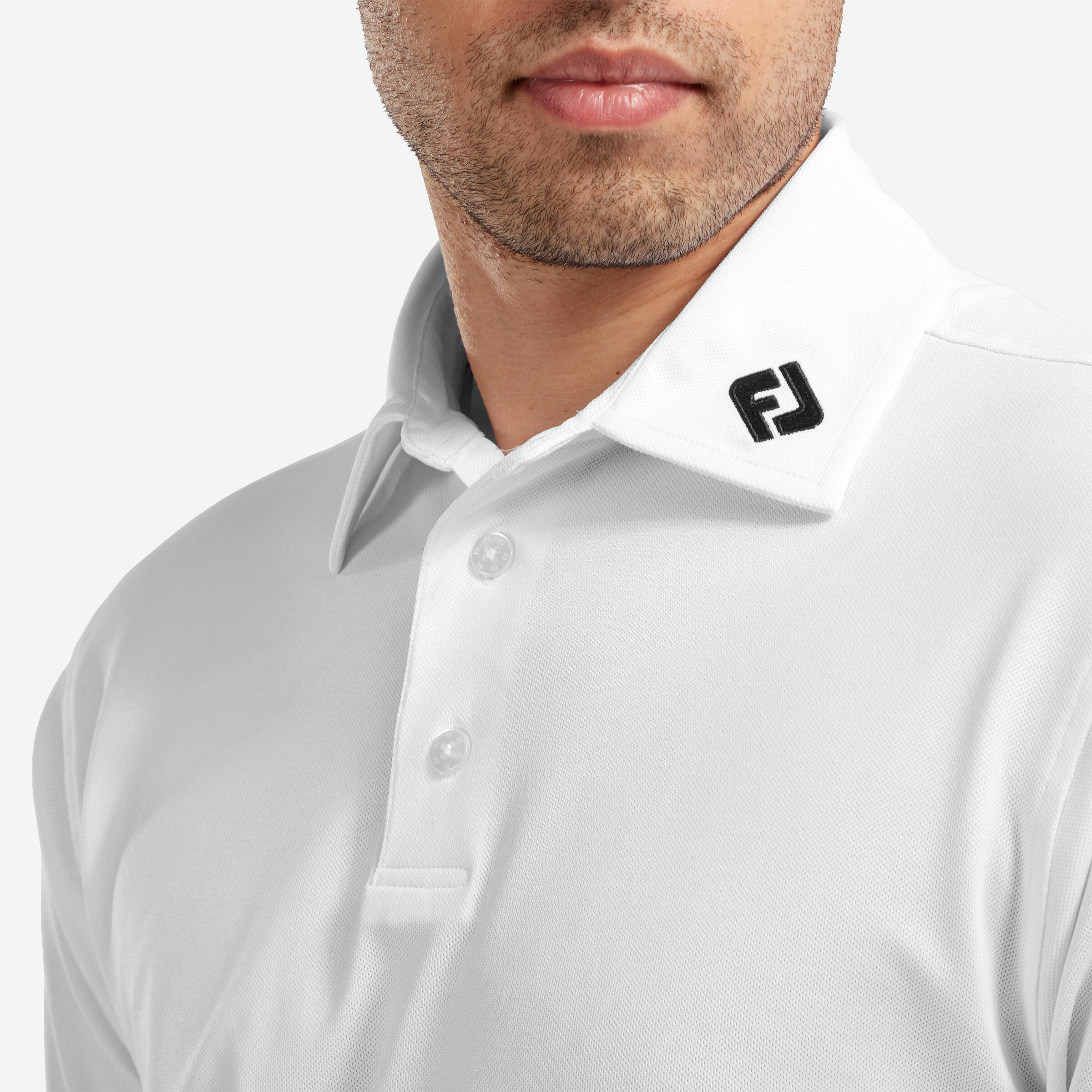 Polo de golf tejido elástico, Footjoy blanco 3/3