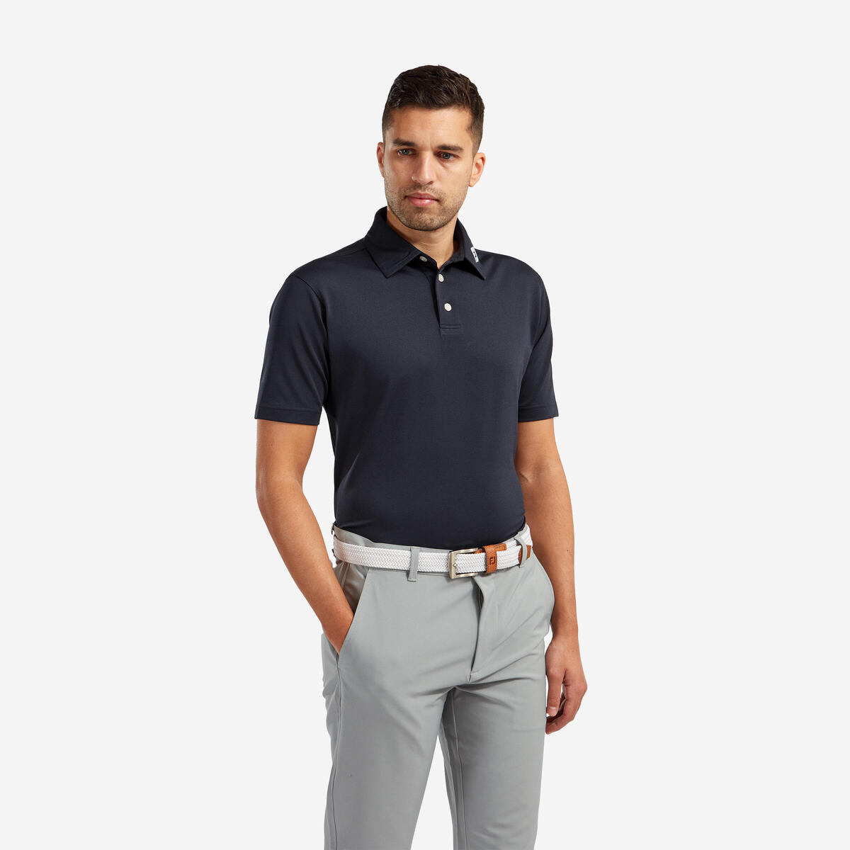 Polo de golf stretch piqué, Footjoy bleu marine