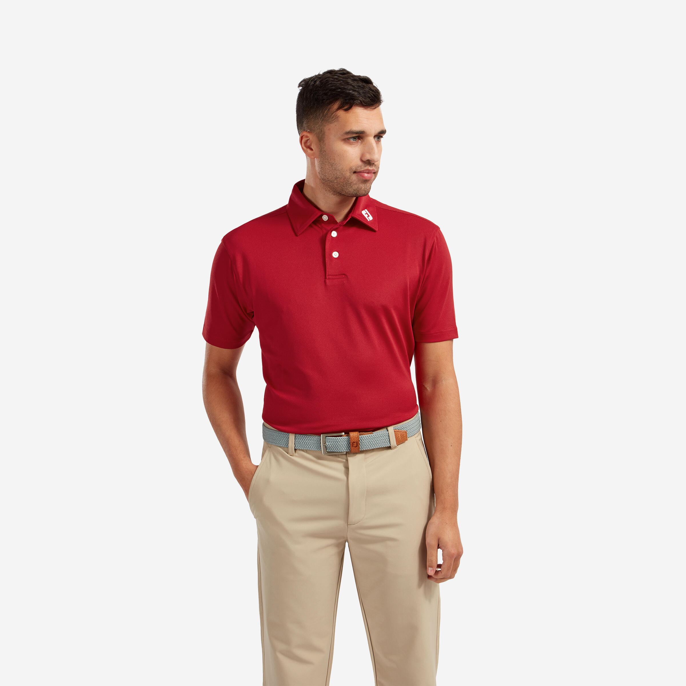Polo de golf teixit elàstic, Footjoy vermell 2/3