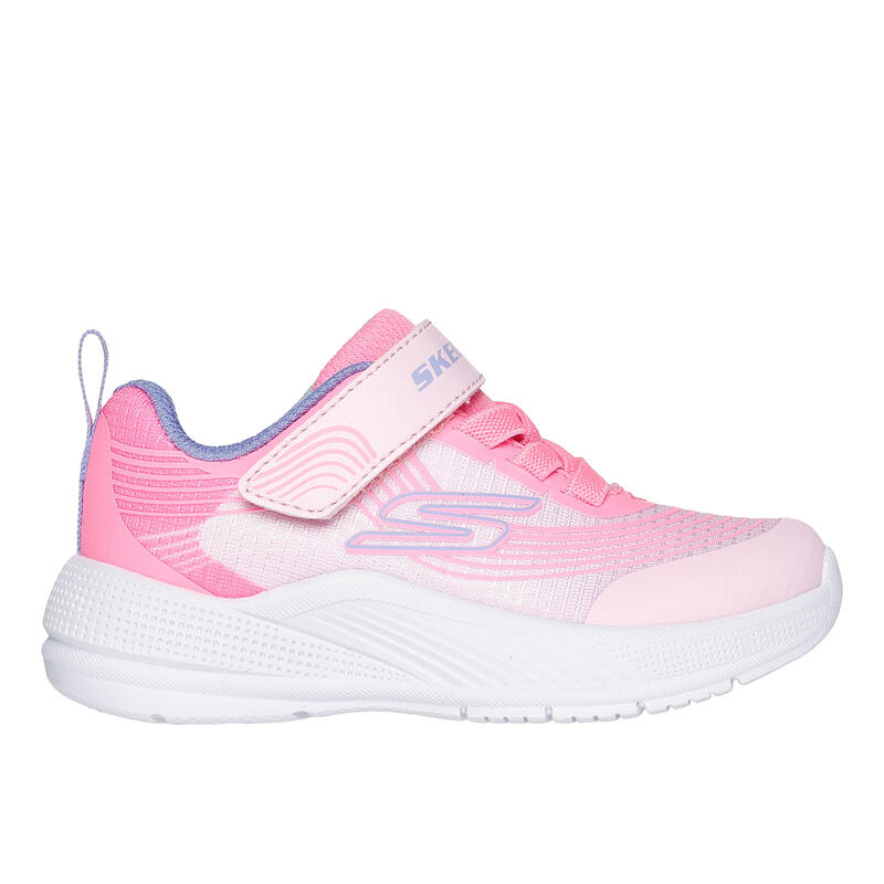 Încălțăminte sport cu șiret, benzi cu arici Skechers Microspec Adv Roz Alb Fete