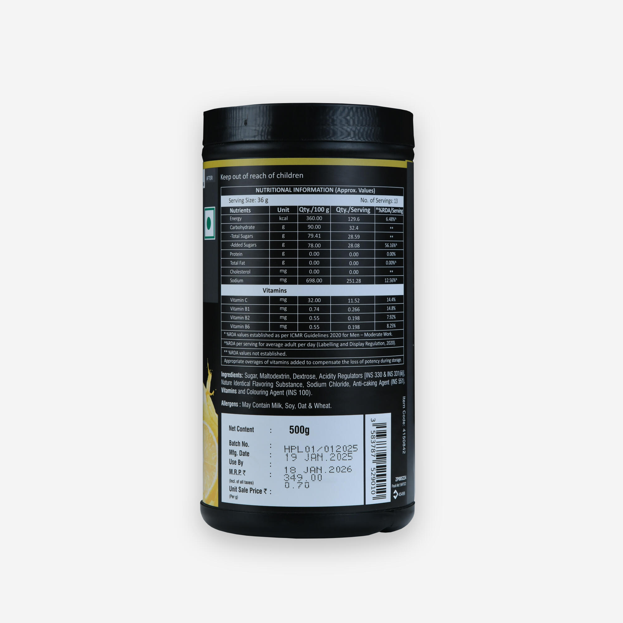 Hydration Powder 500gm - Lemon
