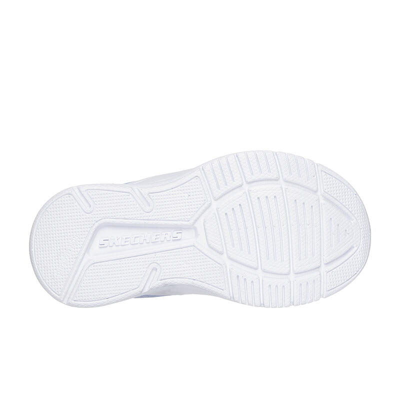 Încălțăminte sport cu șiret, benzi cu arici Skechers Microspec Adv Mov Alb Fete