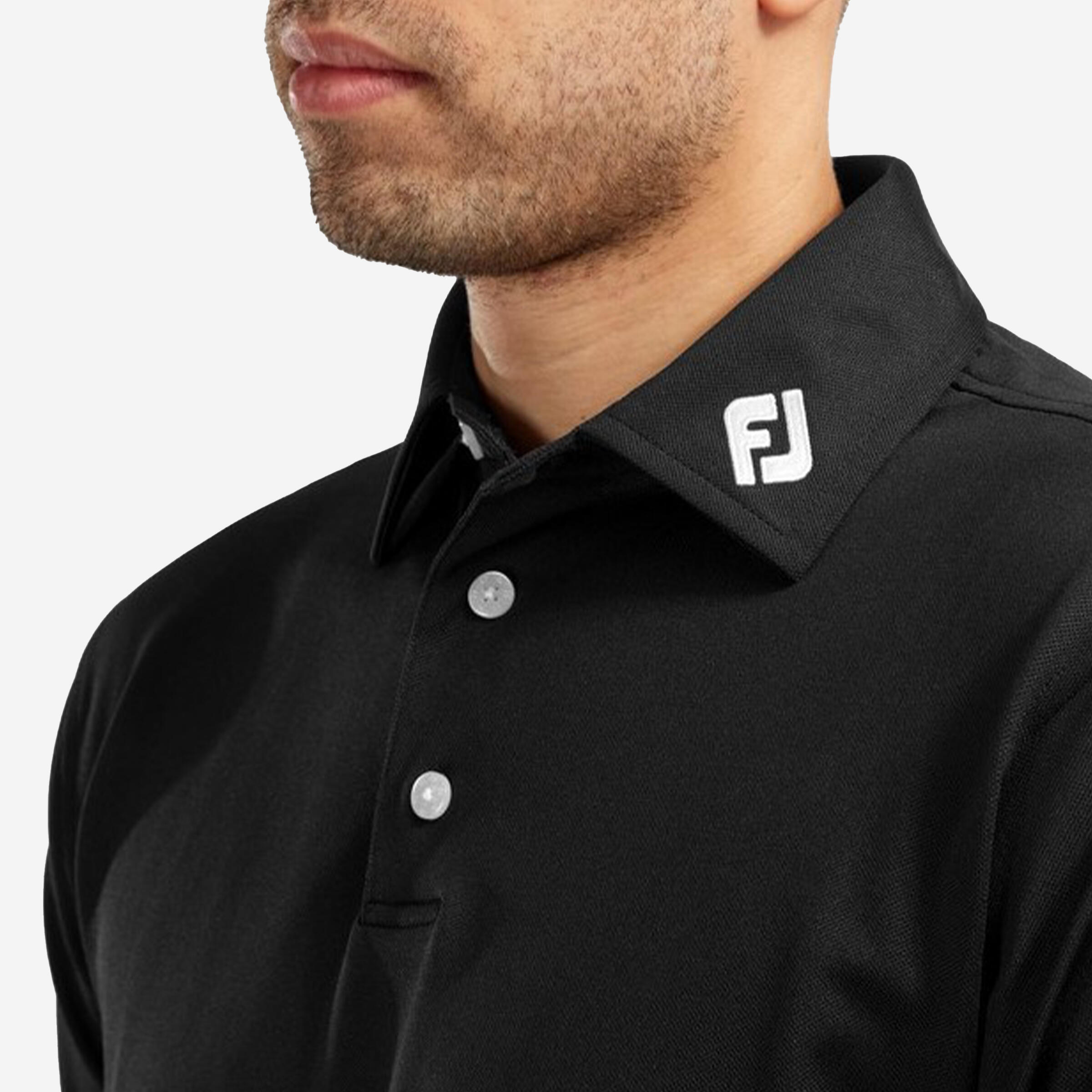 Polo de golf tejido elástico, Footjoy negro 3/3