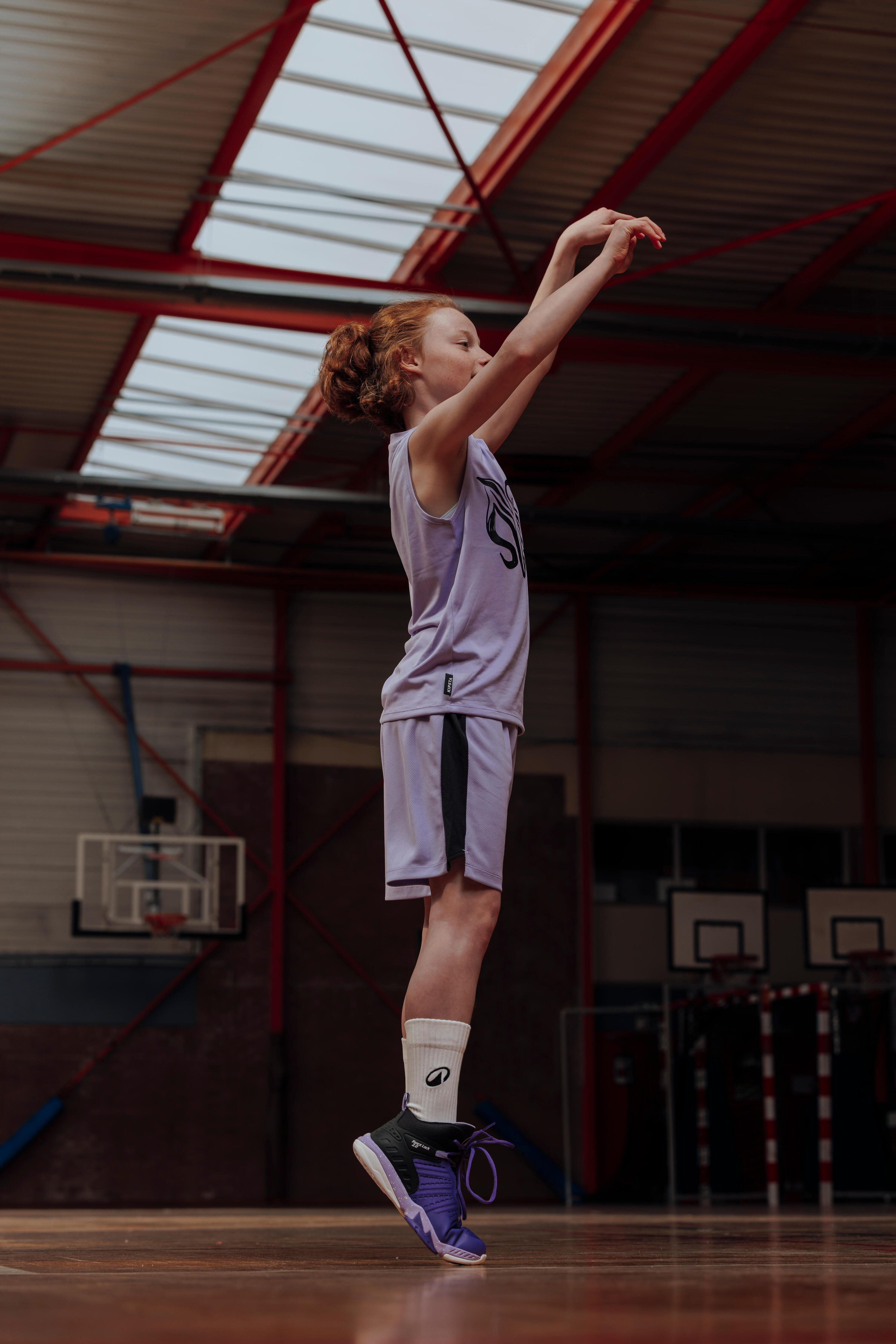 Zapatillas de baloncesto júnior - ss500 High jr violeta 9/10