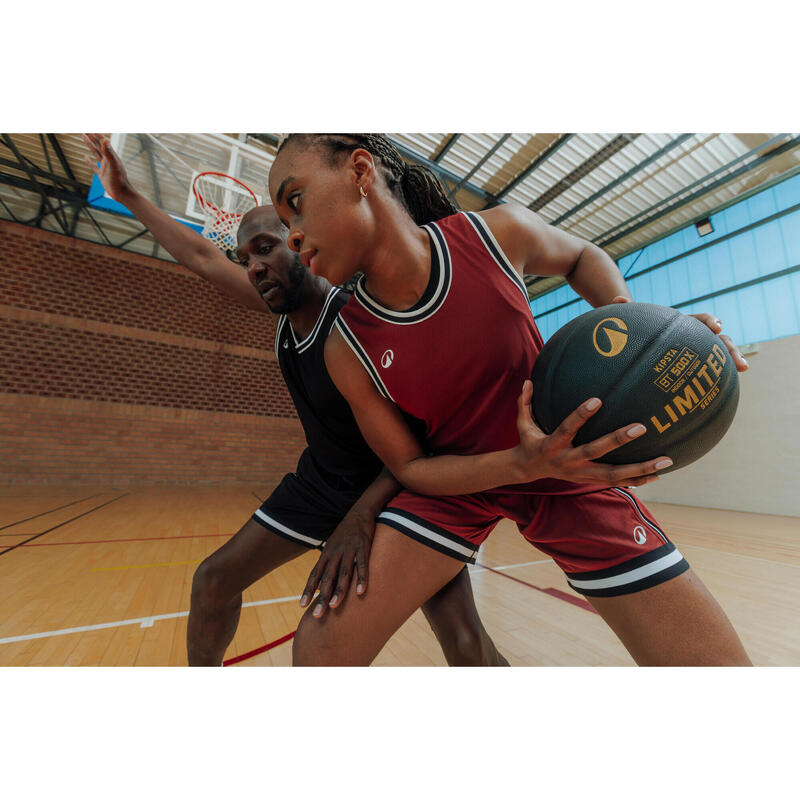 Yetişkin Basketbol Şortu - Siyah/Kırmızı - SHORT 500
