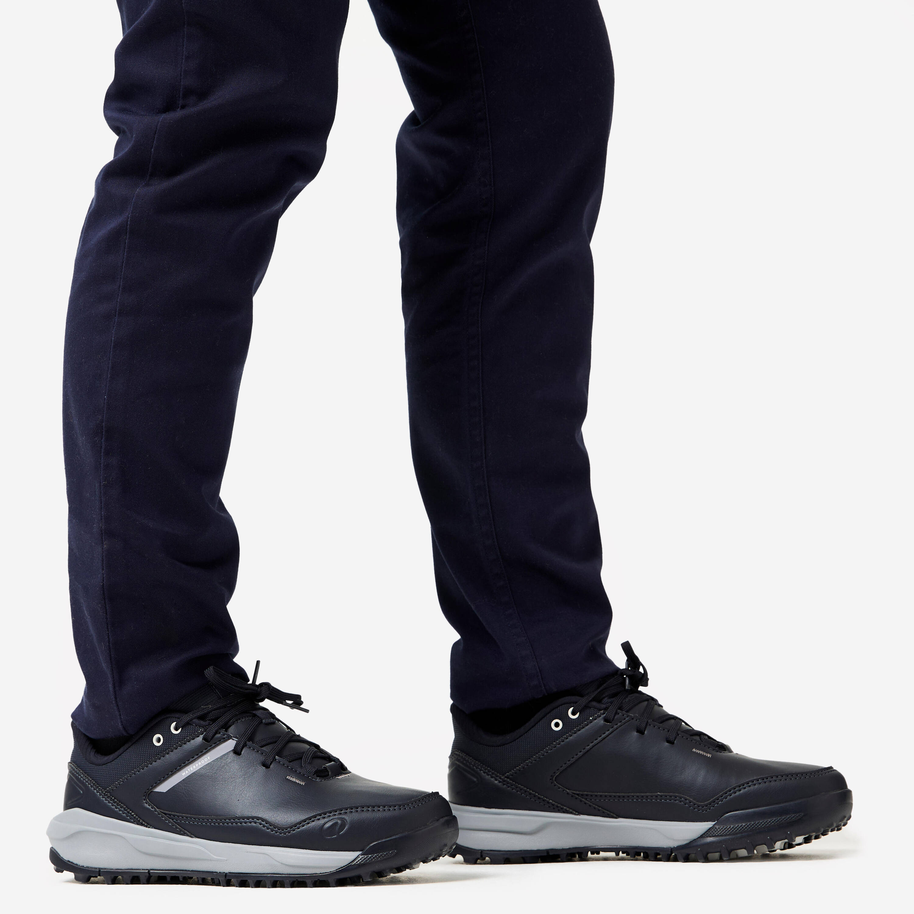 Waterproof Golf Shoes, MW500 navy and grey -  3