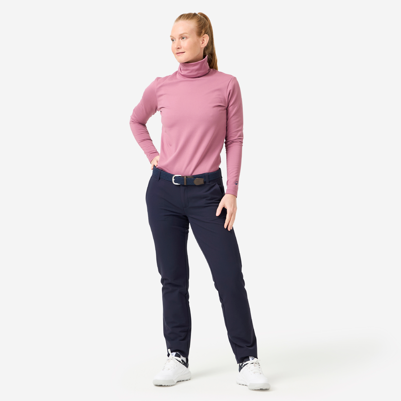 Pantalon golf hiver femme cw500 bleu marine pour les clubs et