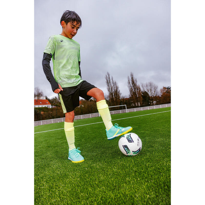 Ghete de fotbal cu șireturi Viralto III teren sintetic Verde Copii