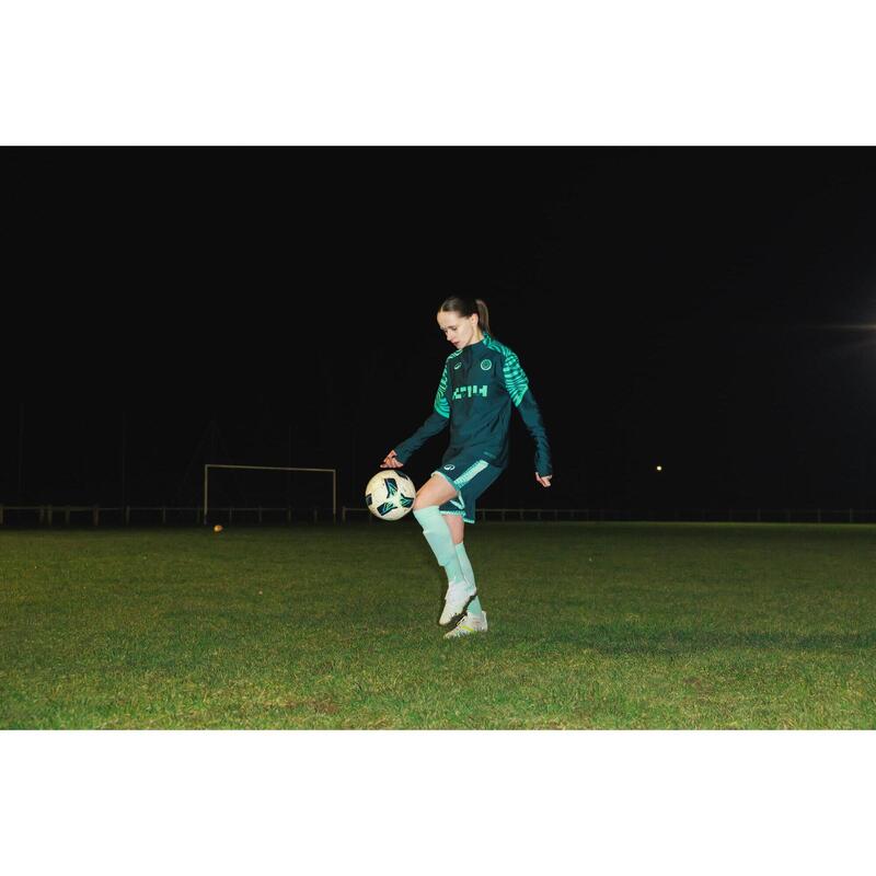 Bluză cu fermoar scurt Fotbal Viralto Verde Damă