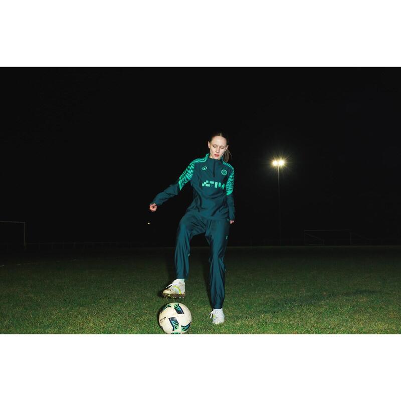 Bluză cu fermoar scurt Fotbal Viralto Verde Damă