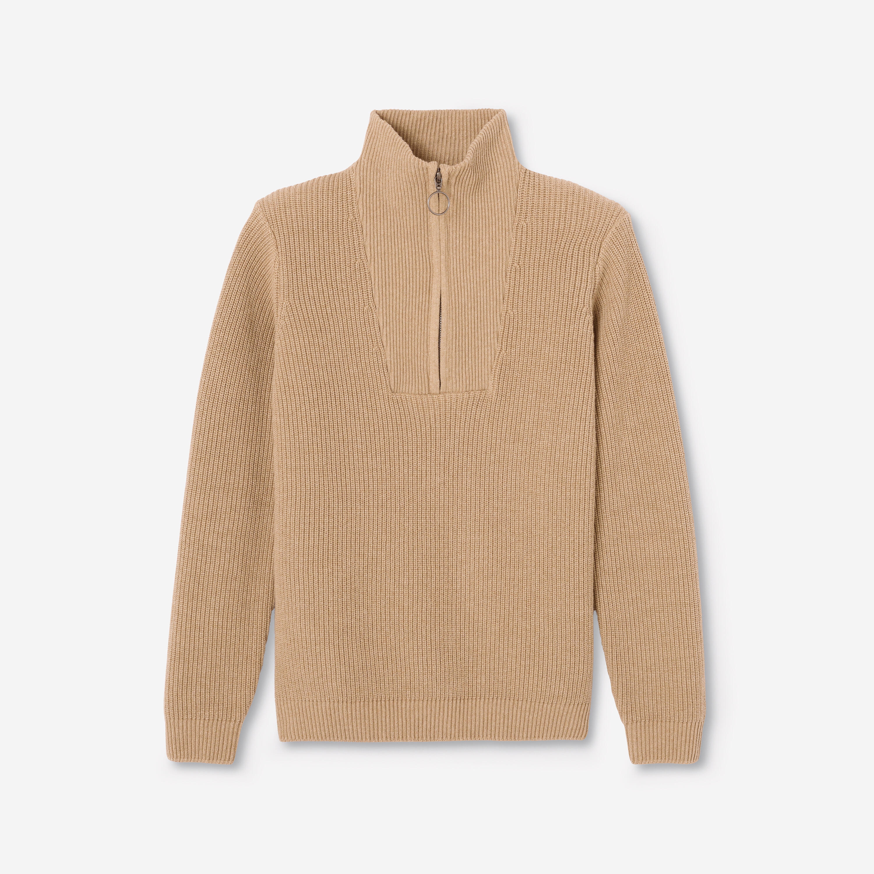 Pull golf zippé femme, MW500 beige 9/10