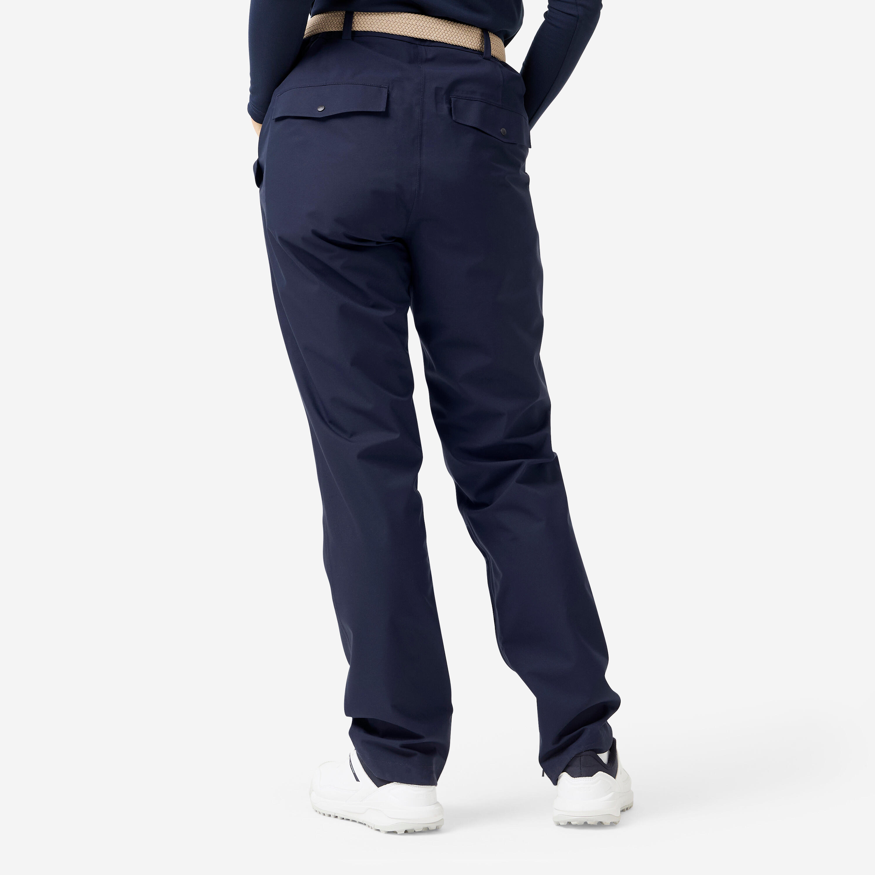 Wasserdichte Golf-Regenhose Damen, RW500 marineblau 6/14