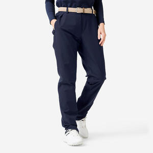 Pantalón de lluvia de golf impermeable Mujer, RW500 azul marino