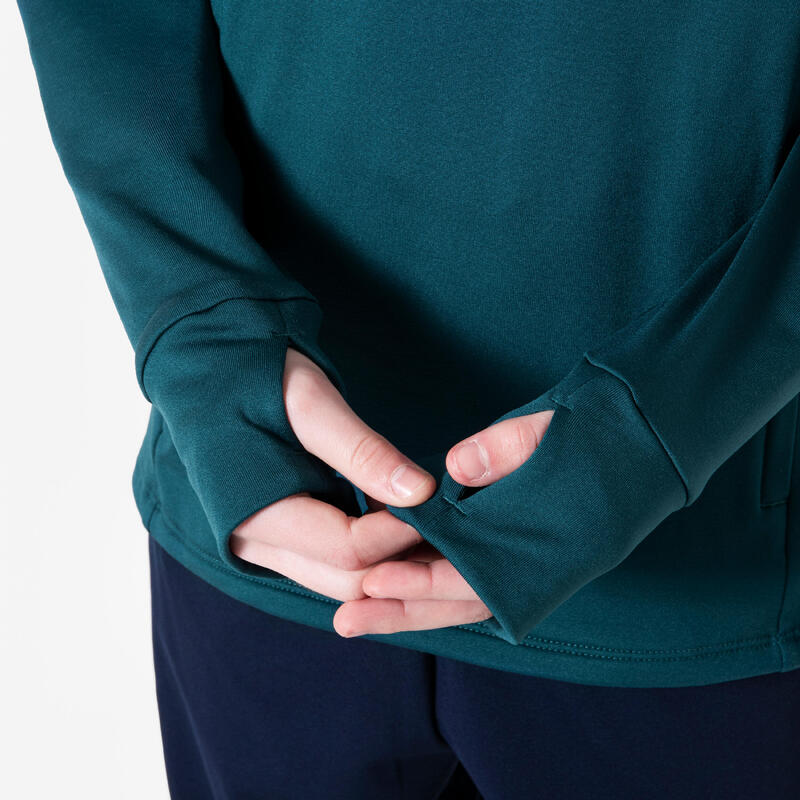 Bluză călduroasă alergare KIPRUN WARM+900 albastru copii