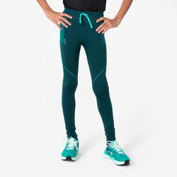 Legging de running Enfant sans couture - KIPRUN CARE 500 Marine vert