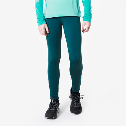 Collant de running technique Fille, KIPRUN 900 stretch Bleu vert