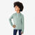Tee-shirt manches longues running enfant 1/2 zip chaud, kiprun warm 100 Vert