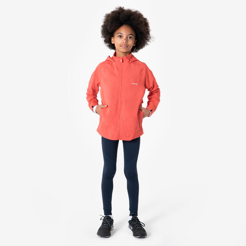 Çocuk Su Geçirmez Koşu Ceketi - Pembe - Kiprun Rain 900